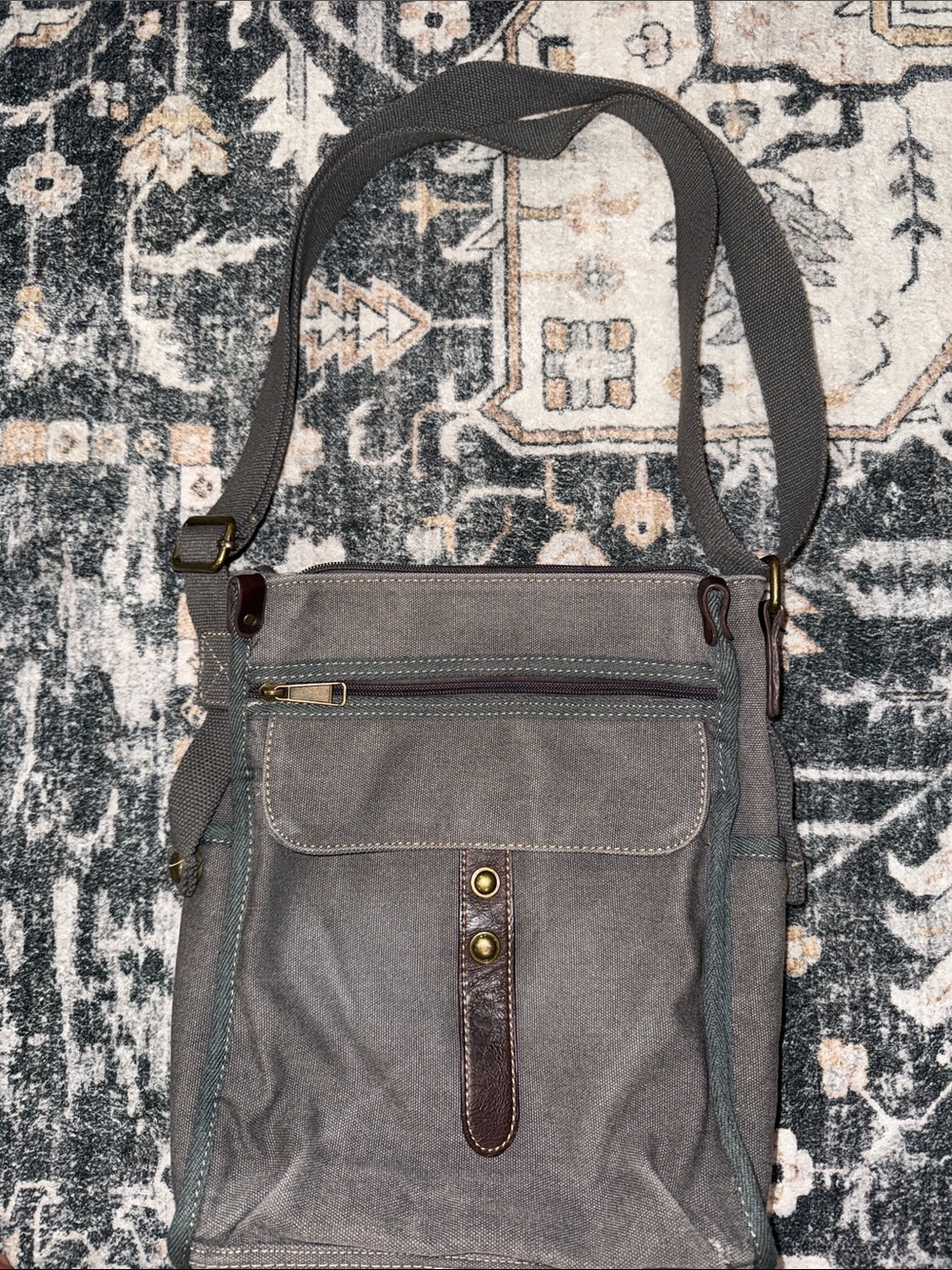 Cargoit Women’s or Men’s Canvas Crossbody Heavy Canvas Gray, brown, green 9x3x12
